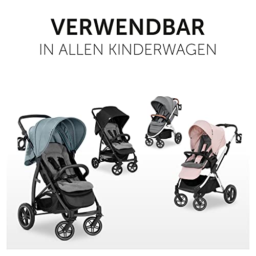 hauck Universal Sitzauflage für Buggys Kinderwagen & Fahrradanhängern aus Atmungsaktiver, Weicher Baumwolle, Einfache Befestigung, für Sommer & Winter (Pushchair Seat Liner, Charcoal)