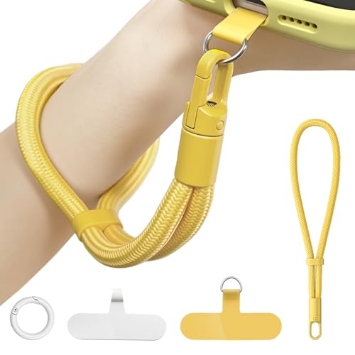 Bellanova Dragonne Telephone Portable pour téléphone Portable, Chaine Telephone Portable en Cordon Anti-Perte, avec Patch Ultra Fin, Chaîne Courte réglable...