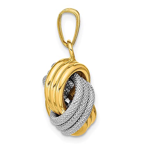 Ice Carats 14K Two Tone Gold Love Knot Necklace Pendant Charm Fine Jewelry For Women Gifts For Her #TOP1