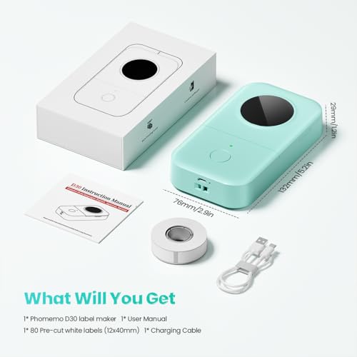 Phomemo Label Maker, D30 Portable Bluetooth Label Maker Machine with Tape, Small Mini Label Printer, Multiple Templates Fonts Icon Labeler for Home, School, Office by Phomemo - Image 8