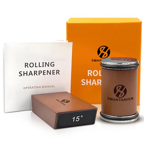 SMARTHAVEN Premium Rolling Knife Sharpener Kit Diamond Infused - Chef's Choice Knife Sharpener Roller for All Steel Hardness Levels - Kitchen Essentials by SMARTHAVEN - Used condition - US$11.75