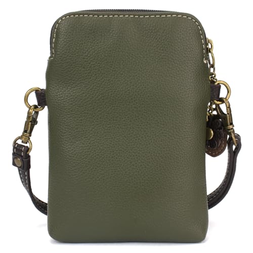 Image of CHALA Woodland Animal Collection Cell Phone Crossbody Purse-Women PU Leather /Canvas Multicolor Handbag with Adjustable Strap