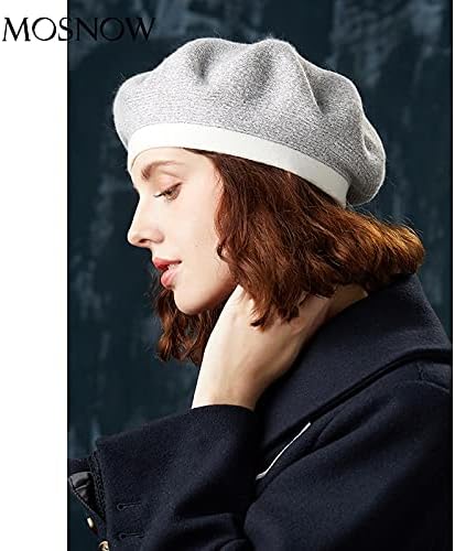 ニットベレー帽ハット新しいファッション冬のベレーファム定番ブランドの ピュアウールカシミヤ女性レディーボンネット帽子 (Color