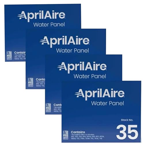 Generic 4 PACK COMPATIBLE WITH Aprilaire ORIGINAL REPLACEMENT # 35 Humidifier Water Panel EVAPORATOR Filter PADS 350 360 560 568 600 700A/M 700 760 768, WHITE