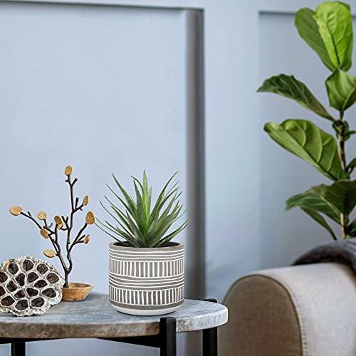 8 Inch Artificial Plants In Pot, Realistic Faux Plant Decor, Artificial Succulent Plant Decor, Fake Potted Plants For Bedroom Office Bookshelf Decor #TOP1