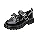 Chaussures de princesse 27 Mary Jane - Chaussures basses pour fille - Chaussures uniformes à enfiler - Chaussures de danse avec nœud papillon - Chaussures pour enfants, Noir , 37