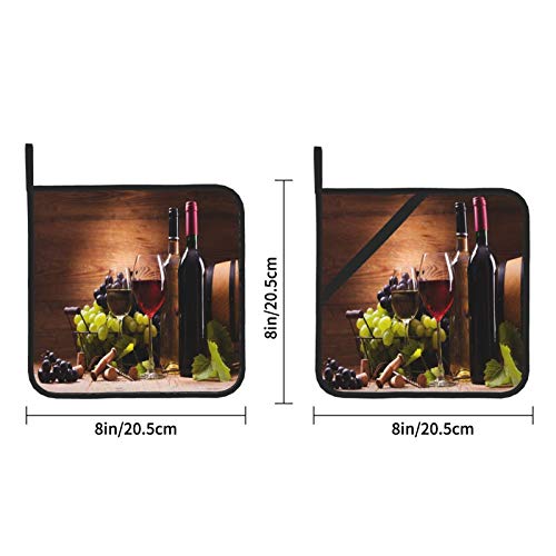 Potholders, Vintage Grapes Baking Pot Holder For Cooking Bbq, 2-Piece Set #TOP3