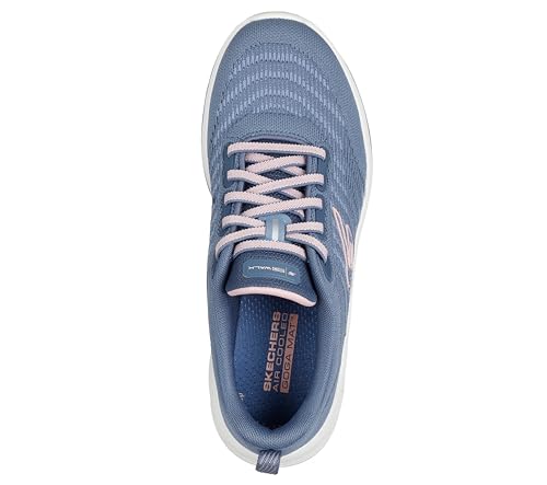 Skechers Women's Go Walk 8 Britt Sneaker, Blue/Pink, 7