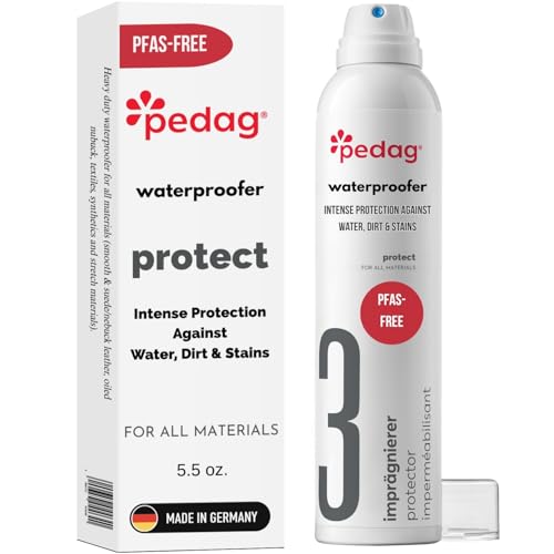 Pedag PFAS-Free Waterproofer | German Made | Heavy Duty Waterproof and Stain Repellent | Canvas & Fabric Spray Protector | Waterproofing Spray and Guard for Boots, Shoes, Tents, Hats, Jackets | 1 Can