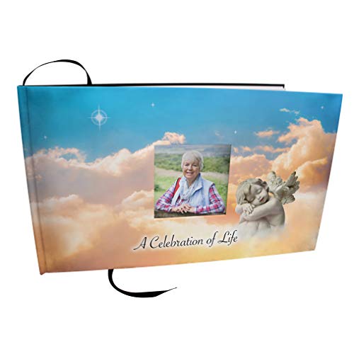 Angel Celebration of Life Funeral Guest Book for Memorial Service