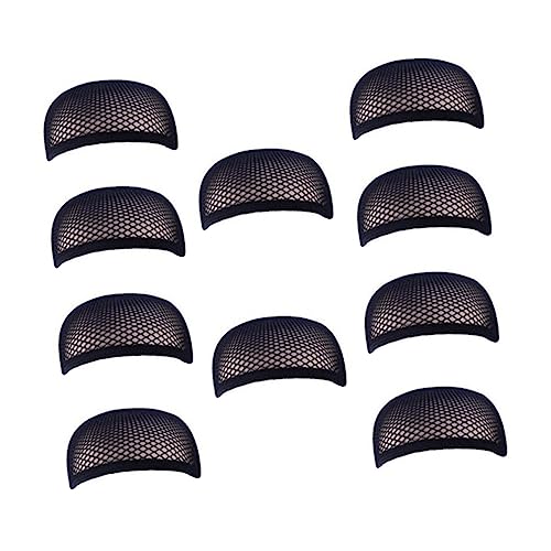 WOFASHPURET 10Pcs Elastic Mesh Wig Caps High Temperature Fiber Hairdressing Accessories for Women Comfortable Breathable Average Fit for Wig Making and Daily Use Black