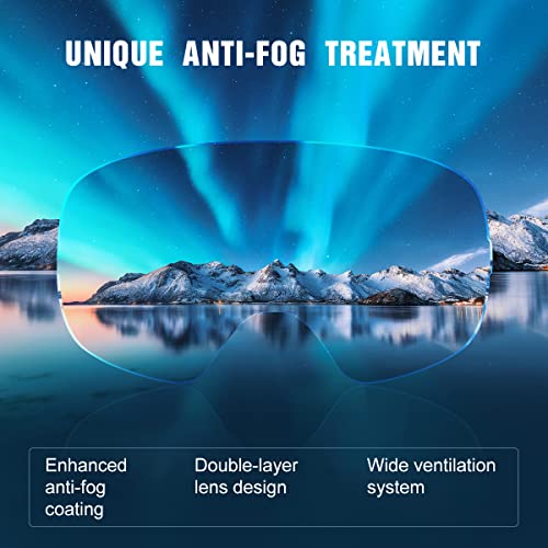 Henoty Ski Goggles, Snowboard Goggles For Men Women Youth – 100% Uv Protection, Foam Anti-Scratch Dustproof (Frameless) (A1-B/M) #TOP2