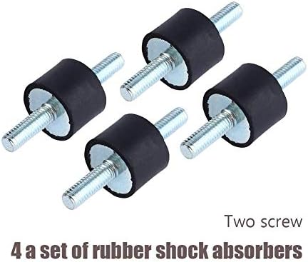 Rubber Mounts Shock Absorber,4pcs M6 Rubber Anti-Vibration Isolator Mounts Air Compressor Pump Shock Absorber with Screws 20 * 15mm