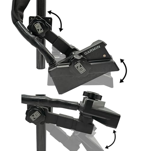 Net Buddy 0 Degree Dual Mount for Garmin Livescope LVS34 Plus, Forward Down and Perspective Mode, Aluminum, Black, Gimbal Mount