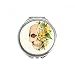 Flower l Skeleton Illustration Hand Compact Mirror Round Portable Pocket Glass