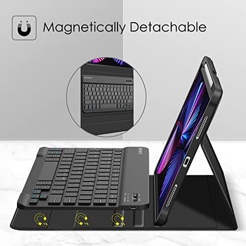 Fintie Keyboard Case For Ipad Pro 11-Inch (4Th / 3Rd Generation) 2022/2021 - Soft Tpu Back Cover With Magnetically Detachable Bluetooth Keyboard, Also Fit Ipad Pro 11" 2Nd / 1St Gen, Black #TOP1