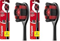 Colgate Optic White Pro Series Manual Toothbrush with Charcoal Spiral Bristles, 4 Pack