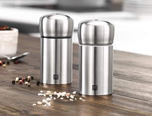 ZWILLING 39500-025-0 Spices Salt and Pepper Grinders, Stainless-Steel, Silver, Set of 2, 5 x 5 x 10 cm