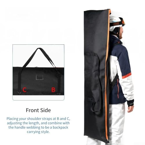 Funda de esquí de PVC 600D impermeable con hebilla ajustable 3