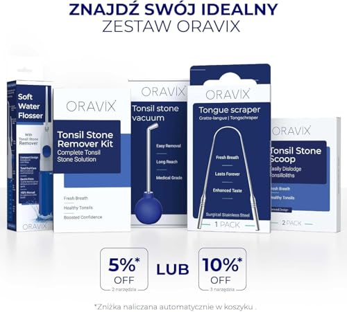 Oravix Irrigador dental portatil, Irrigador bucal con 2 boquillas: Limpieza dental y Extractor de tonsilolitos, Solución para eliminar el mal aliento, Depósito agua 90ml, Irrigador dental viaje