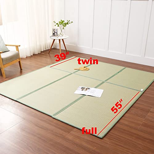Kitbrhome Tatami Mat (Twin 79" X 39" X 0.5"), Japanese Traditional Tatami Mattress, Natural Rush Grass Floor Tatami Futon Mattress For Sleeping, Sitting, Yoga, Relaxing (Twin) #TOP6