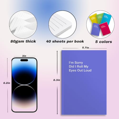 Image of 5 PCS Notebook Journal, Notebooks for Work, Note Taking Writing Funny Office Accessories Gag Gifts for Boss Manager Coworker Employer Mentor Boss Day Christmas Retirement 5.7 x 8.3 Inches 41 Sheets
