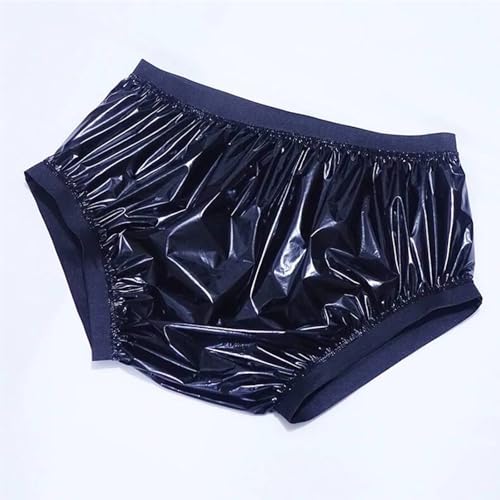 Reusable Vinyl Incontinence Pants, Loose Fit High Gloss PVC Mid-Rise Briefs, Adult Diapers, Soft Surface, Suitable for Adult Men and Women - Thumbnail 2