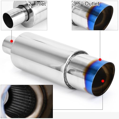 Silenciador cola tubo sistemas de escape de automoviles con punta acero inoxidable de 2.0 a 3.5 4