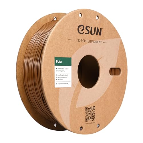eSUN PLA+ 3D Printing Filament 1.75mm, Enhanced Toughness,1KG(2.2LBS),Brown