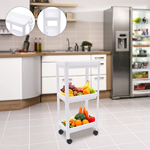 Chariot de beauté roulant et étagère de cuisine à 3 niveaux compacte - 6