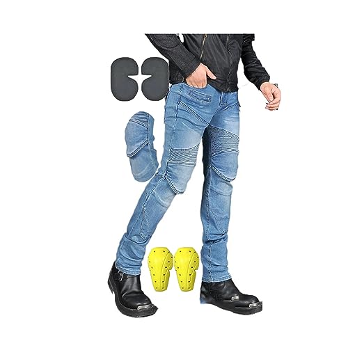 Vaqueros De Moto for Hombre Pantalones De Moto for Todas Las Estaciones Con Armadura Desmontable Regalos De Ciclismo for Hombres/mujeres for Motocicleta/bicicleta De Cross/bicicleta ( Color : Blue , S