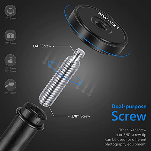 Neewer Nw-C21 Tripod Extender, 13” Carbon Fiber Tripod Extension Tube, 2-Section Center Column Handheld Telescopic Stick Rod With 1/4” To 3/8” Screw For Tripod/Gimbal/Dslr Camera, Max Load 44.1Lb #TOP5