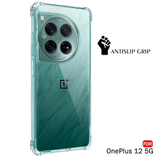 Image of TheGiftKart Crystal Clear Back Cover Case for OnePlus 12 5G | Raised Bumps for Camera & Screen Protection | Ultra Clear Soft Silicone Back Cover Case for OnePlus 12 5G (TPU, Transparent)