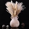 Vintage Frosted Green Glass Vase with 2 Handles Farmhouse Texture Vase for Decor Old Rustic Looking Pampas Grass Decor Dining Table Centerpieces Brown