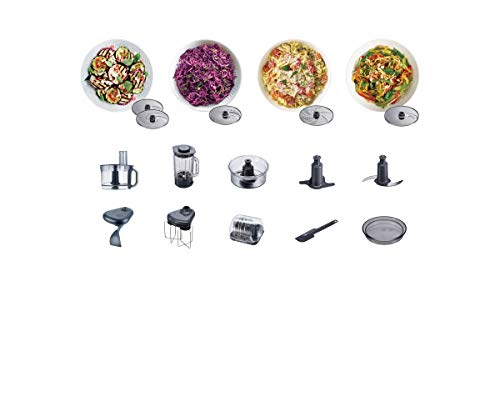 Kenwood MultiPro Sense Food Processor, 3.5 Litre Bowl, 1.6 Litre Thermo-resist Glass Blender, 4 attachments, 5 Slicing and Grating Plates, Built in Weighing Scale, 1000 W, FPM810, Silver 7 Gallery Image