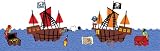 Wall Pops WPS0607 Argh Pirates Stripes Decal, Blue