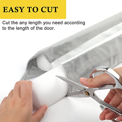Fowong Double Side Door Draft Stopper Noise Blocker For Bottom Of Door 36In Under Door Stopper Seal Gap Machine-Washable Air Blocker Grey #TOP4