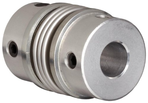 Huco 530.26.2828.Z Size 26 Flex-B Bellows Coupling, Stainless Steel With Aluminum Hubs, Inch, 0.315" Bore A, 0.315" Bore B, 1.02" Od, 1.48" Length, 40.887 In-Lbs Max Torque #TOP1