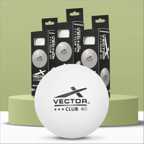 Image of Vector X Club 3 Star Premium ABS Plastic Table Tennis Balls Pack of 3 Pcs.| High Performance TT Balls for Professional Matches and Training | Ideal for Adults & Kids (White) - 1 Box