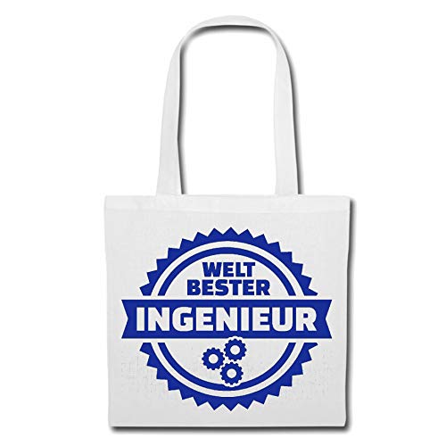 Reifen-Markt Tasche Umhängetasche INGENIEUR - INGENIEURIN - ING - STUDIERT - STUDENT Einkaufstasche Schulbeutel Turnbeutel in Weiß