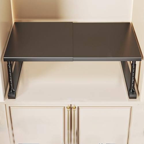Adjustable Expandable Metal Sto RackVersatile Shelffor Lockers Cabi & Cupboards (Black L5085cm x W35cm x H3550cm)