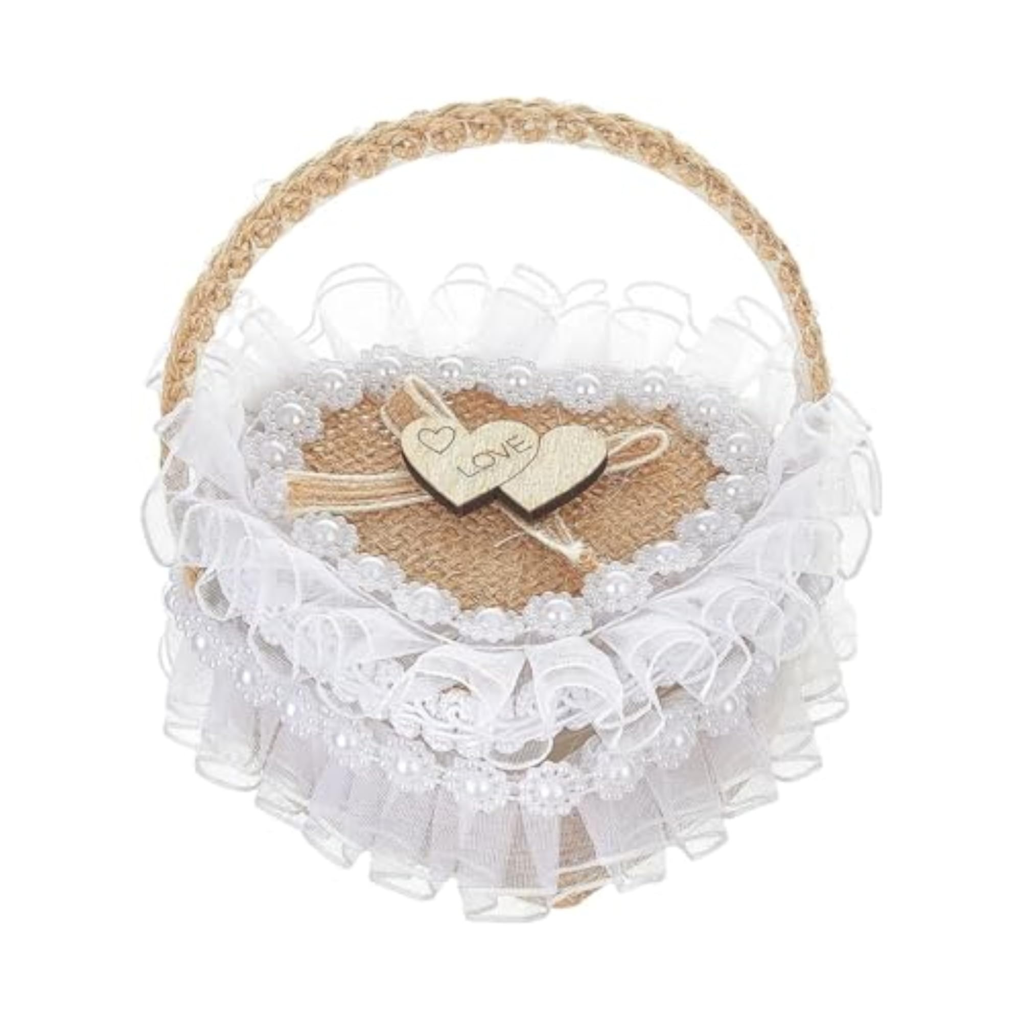Wedding Ring Bearer Box Jute Storage for Engagement Party Favors