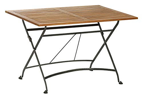 Dehner Klapptisch Tegernsee, ca. 120 x 80 x 74 cm, aus FSC® - zertifiziertem Akazienholz / Stahl, natur / schwarz