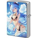 ZIPPO兼用 ライターケース 原神 甘雨 水着 海 可愛い キャラクター柄 周辺 萌えグッズ オシャレ 交換用外側 ファッション 両面プリント 丈夫 傷防止 金属 耐摩耗 喫煙具 保護 落下保護 男女 ギフト