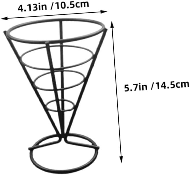 4pcs French Fry Serving Stand Metal Cone Baskets for Appetizers Stylish Snack Holders Stable Base for Home Parties Picnics and Events