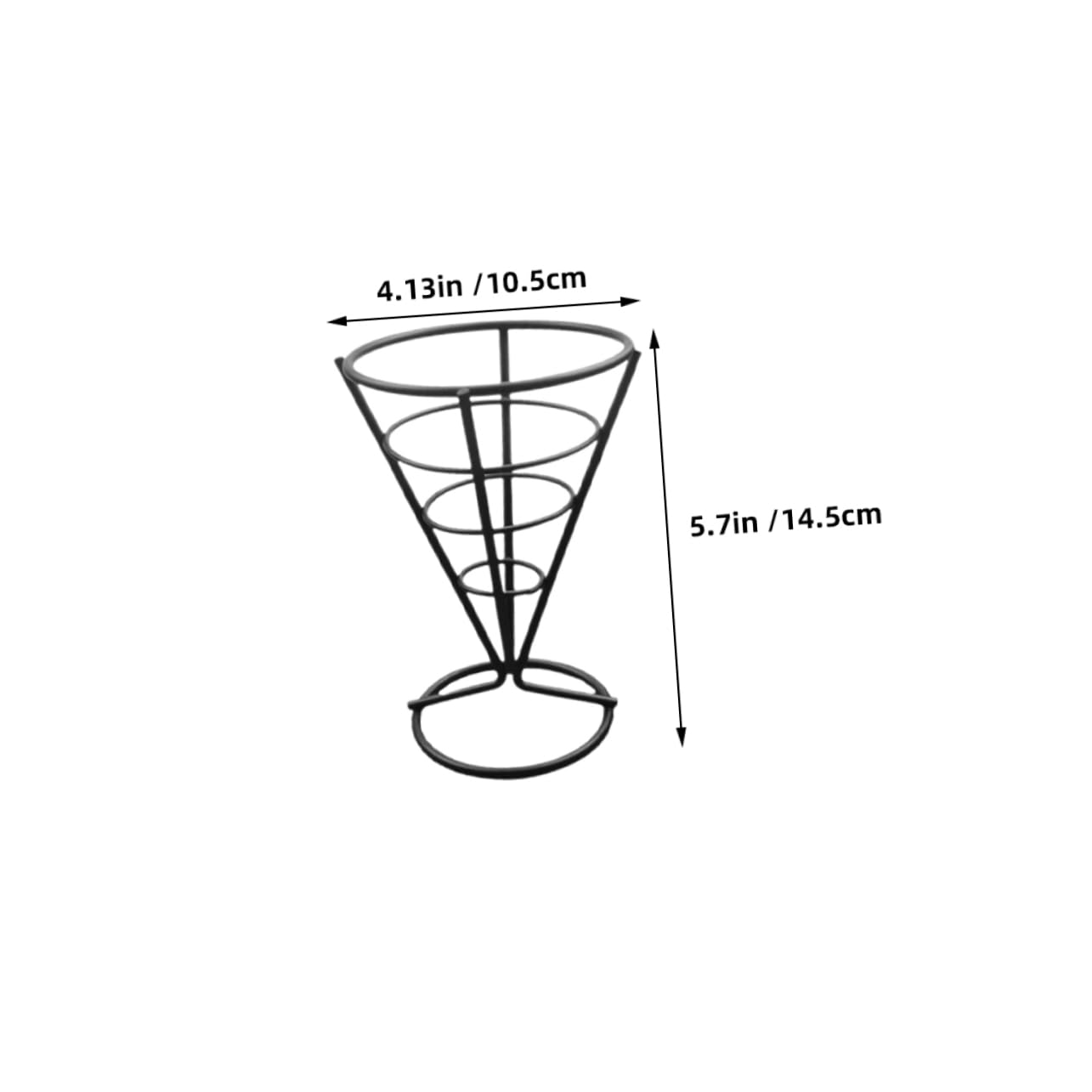 OFFSCH 4pcs French Fry Serving Stand Metal Cone Baskets for Appetizers Stylish Snack Holders Stable Base for Home Parties Picnics and Events