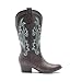 DREAM PAIRS Women's Cowboy Cowgirl Boots Embroidered Pointed Toe Low Heel Western Mid Calf Boot for Theme Party Country Concert,Size 8,Dark Brown,DWUMMB2503