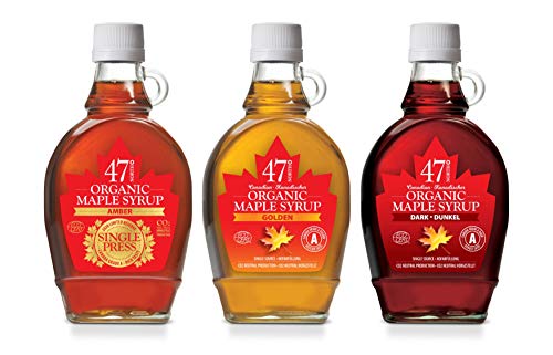 47 North TROIKA DELUXE, Jarabe de arce orgánico canadiense; 1x SINGLE PRESS Amber, 1x Golden, 1x Dark, 3x250g LIMITED EDITION