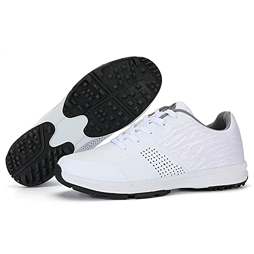 THESTRON Men’s Golf Shoes Walking Sneakers Training Sports Golf Shoe White - Thumbnail 2