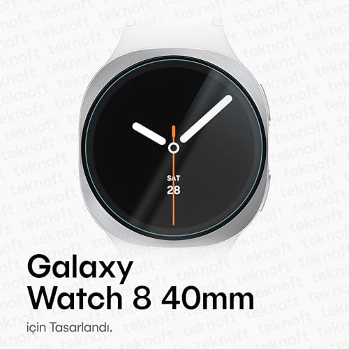 Teknoft Samsung Galaxy Watch 8 40mm için 2'li Paket (2 Adet) Kolay Kurulum Otomatik Hizalama Aparatlı Şeffaf 9H Sertliğinde Gerçek Temperli Cam Ekran Koruyucu - Görsel 2